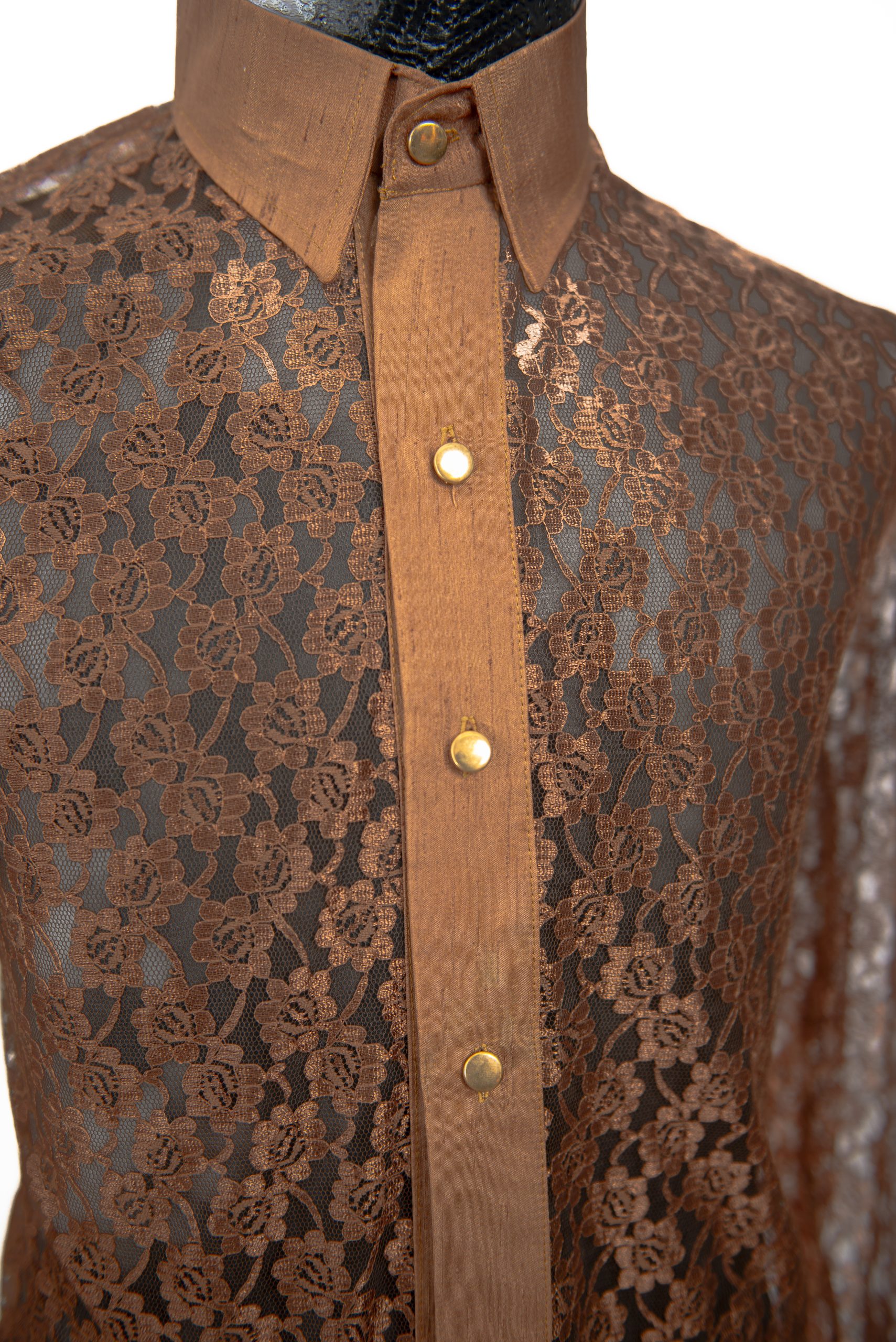 Brown Lace Shirt - Image 3